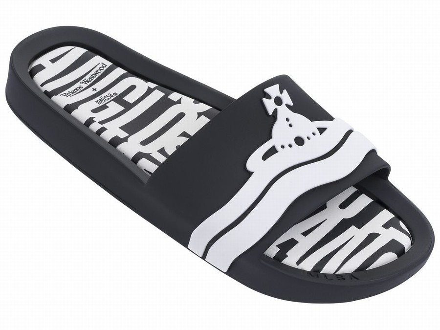 Chanclas De Baño Melissa Vivienne Westwood Beach Mujer - Negras - Argentina LDQ-074325